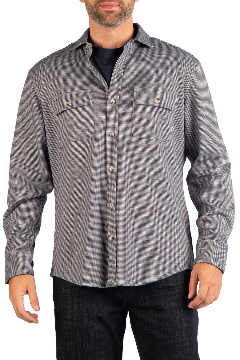 Melange Twill Shirt, Main, color, DARK GREY