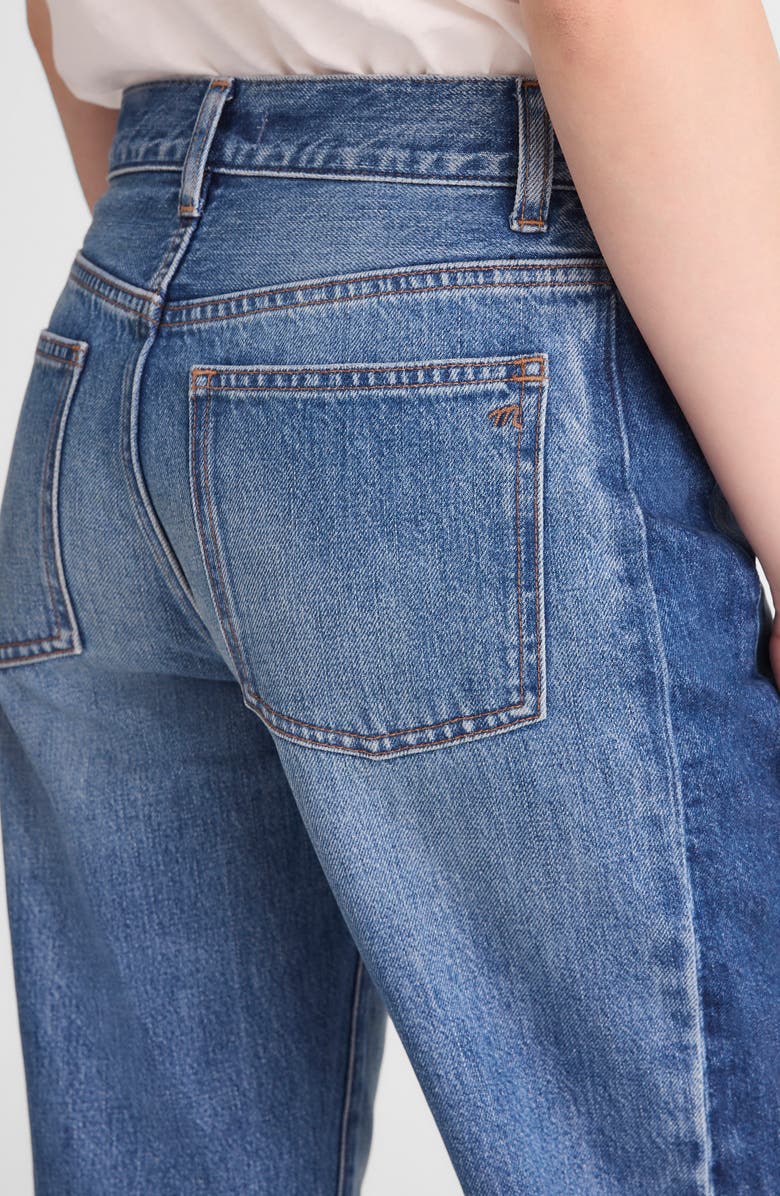 Madewell Pieced Barrel Leg Jeans, Alternate, color, Linden Wash