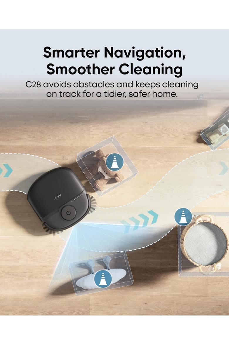 C28 Robot Vacuum and Official RoboVac Hard Floor Cleaning Solution, Alternate, color, Black