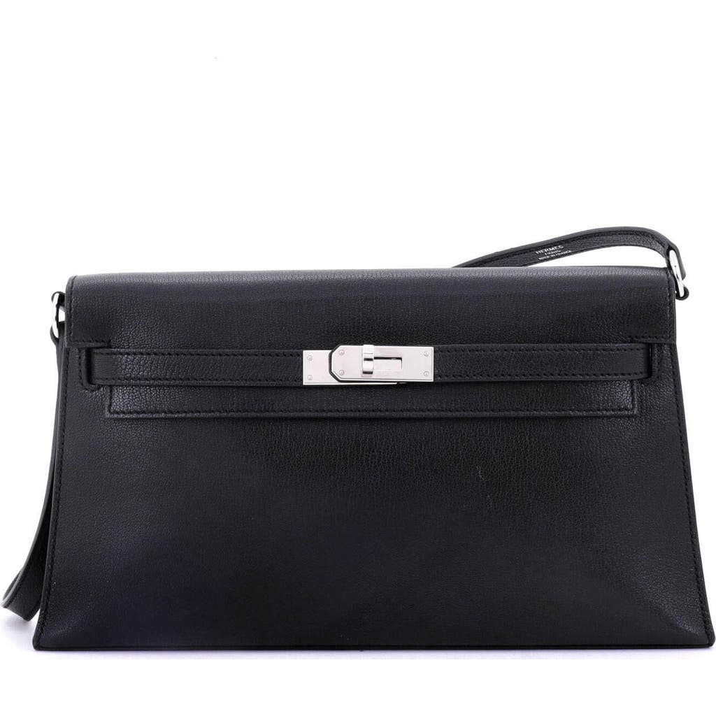 Pre-owned Hermes Hermes Kelly Elan Shoulder Bag Chevre Chamkila In Black