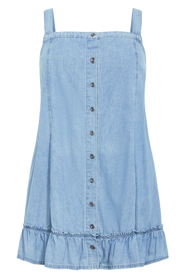 Island Denim Button Front Dress, Alternate, color, LIGHT DENIM