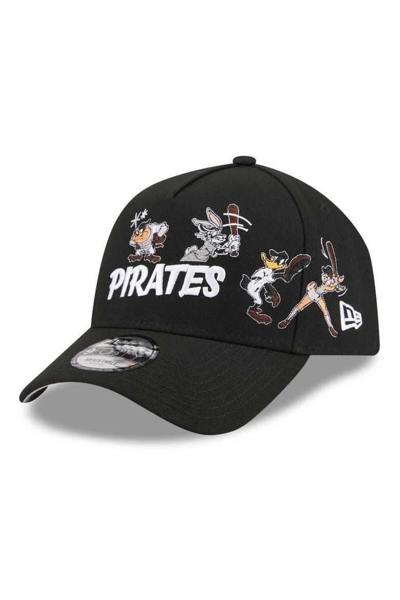 Youth New Era Black Pittsburgh Pirates Looney Tunes A-Frame 9FORTY Adjustable Hat, Alternate, color, Black