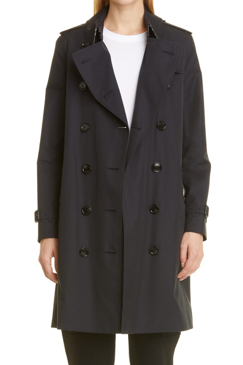 Kensington Cotton Trench Coat, Main, color, MIDNIGHT