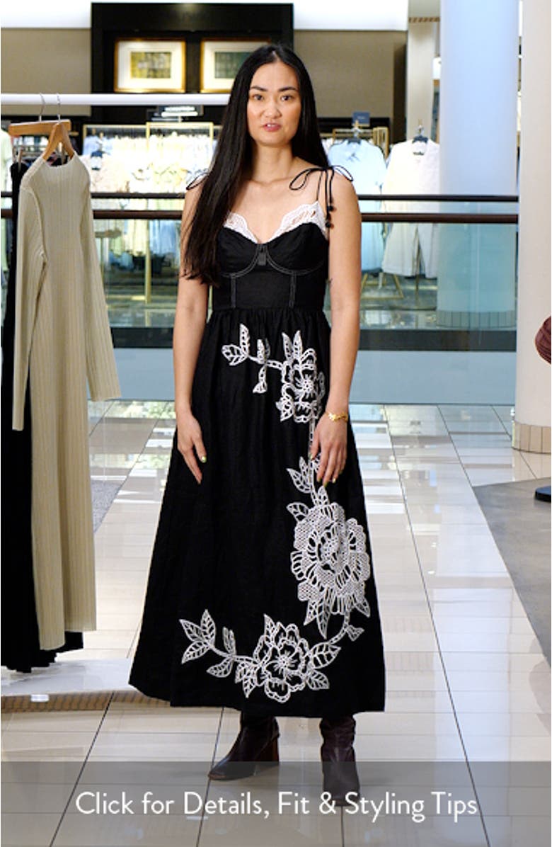 Richelieu Crochet Lace Linen Midi Sundress