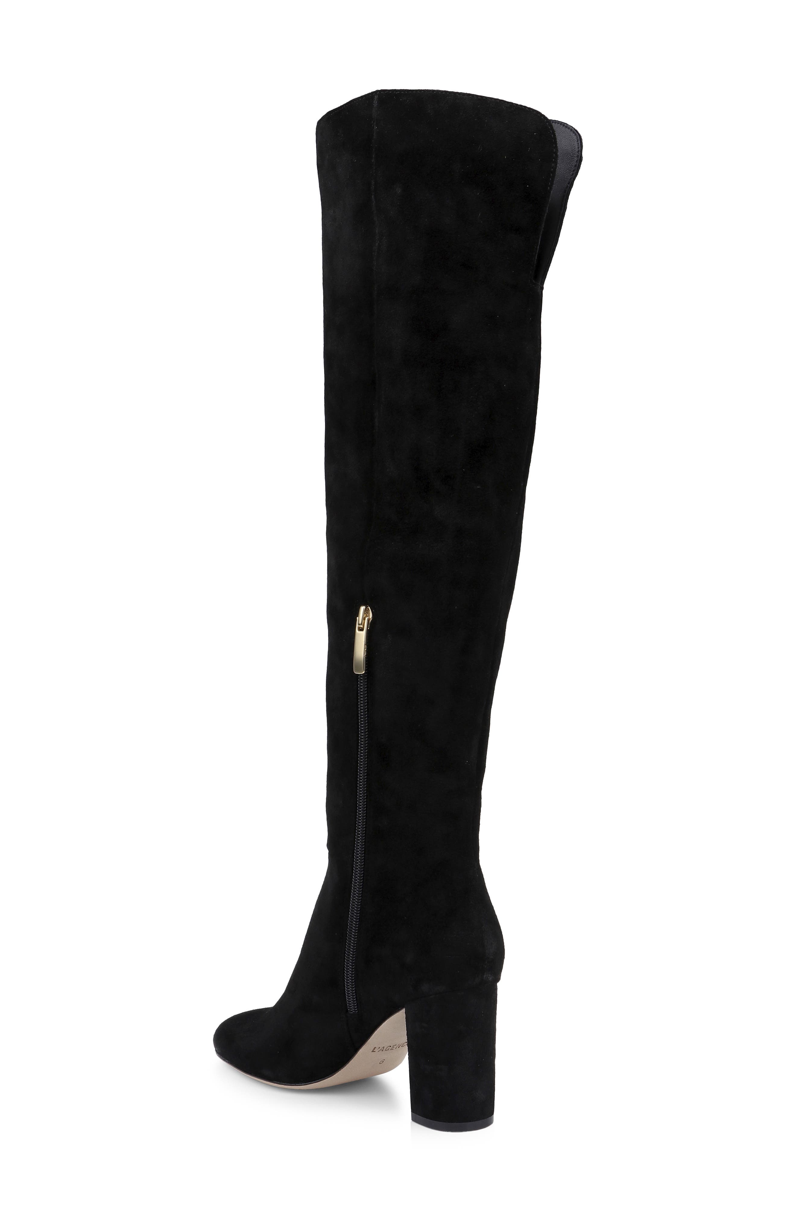 Jackson Over the Knee Leather Boot, Alternate, color, BLACK SUEDE