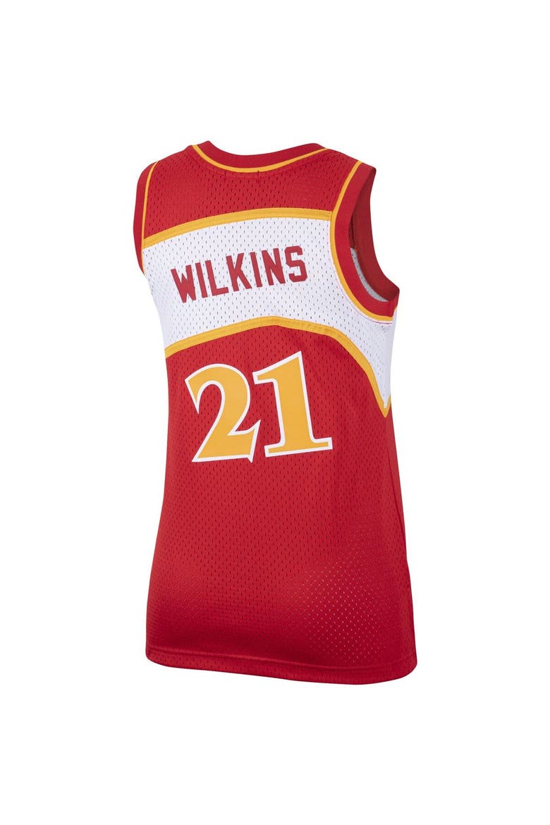 Women's Mitchell & Ness Dominique Wilkins Red Atlanta Hawks Hardwood Classics Swingman Jersey, Alternate, color, Red