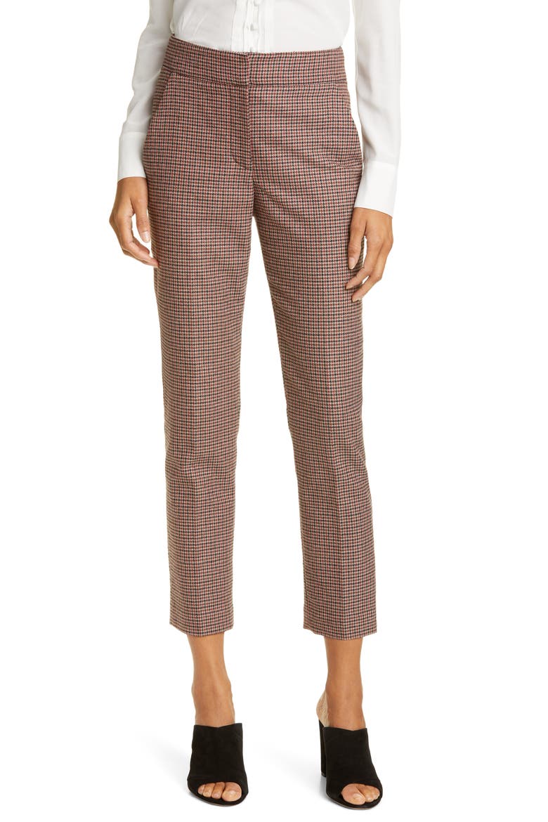 Gemini Check Crop Pants, Main, color, RED MULTI
