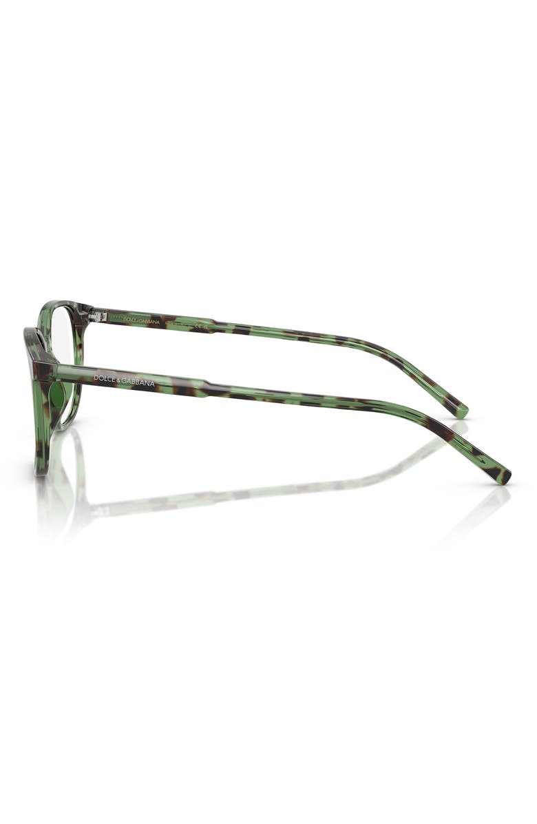 Dolce&Gabbana 51mm Pillow Optical Glasses, Alternate, color, Havana Green / Demo Lens