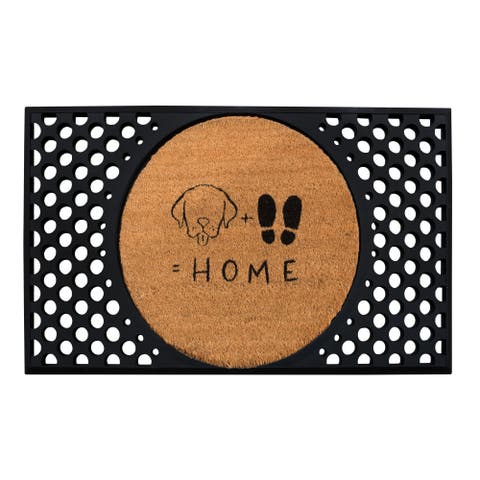 Convertible 27 X 43.5" Entrance Mat, Dog Feet & Home