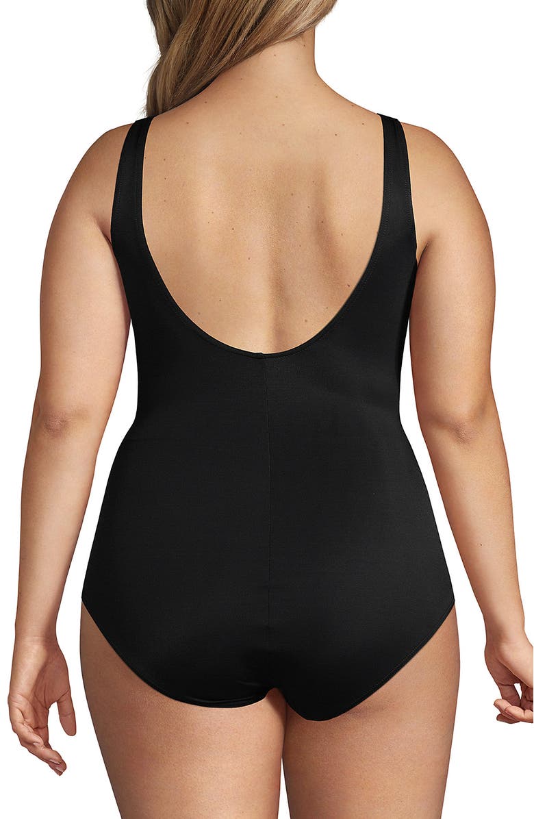 Lands' End SlenderSuit Wrap One Piece Swimsuit, Alternate, color, 
