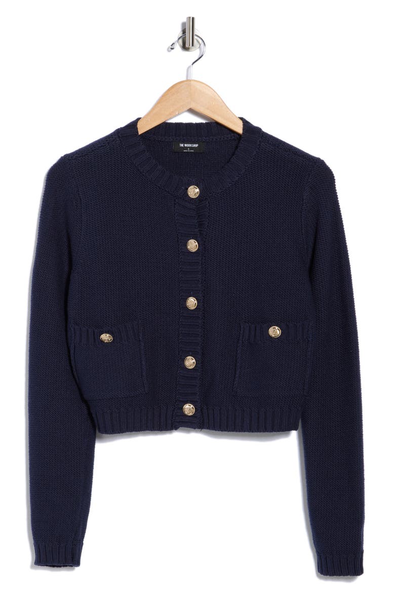 Pocket Cardigan, Alternate, color, NAVY