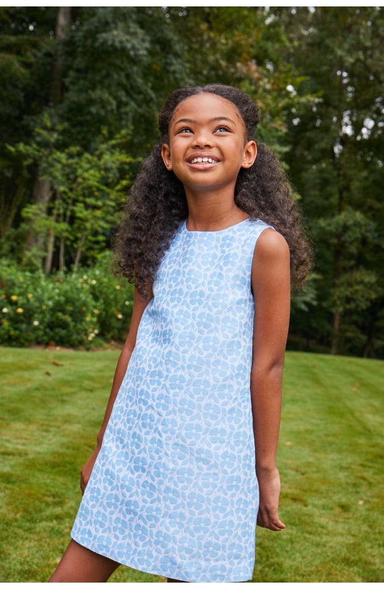 Little English Kids' Jacquard Classic Shift Dress, Alternate, color, Blue Jacquard
