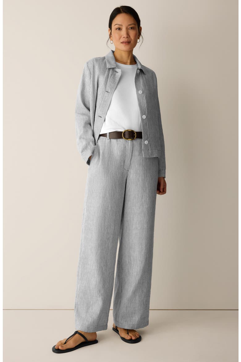 High Waist Linen Blend Wide Leg Pants, Alternate, color, WREN