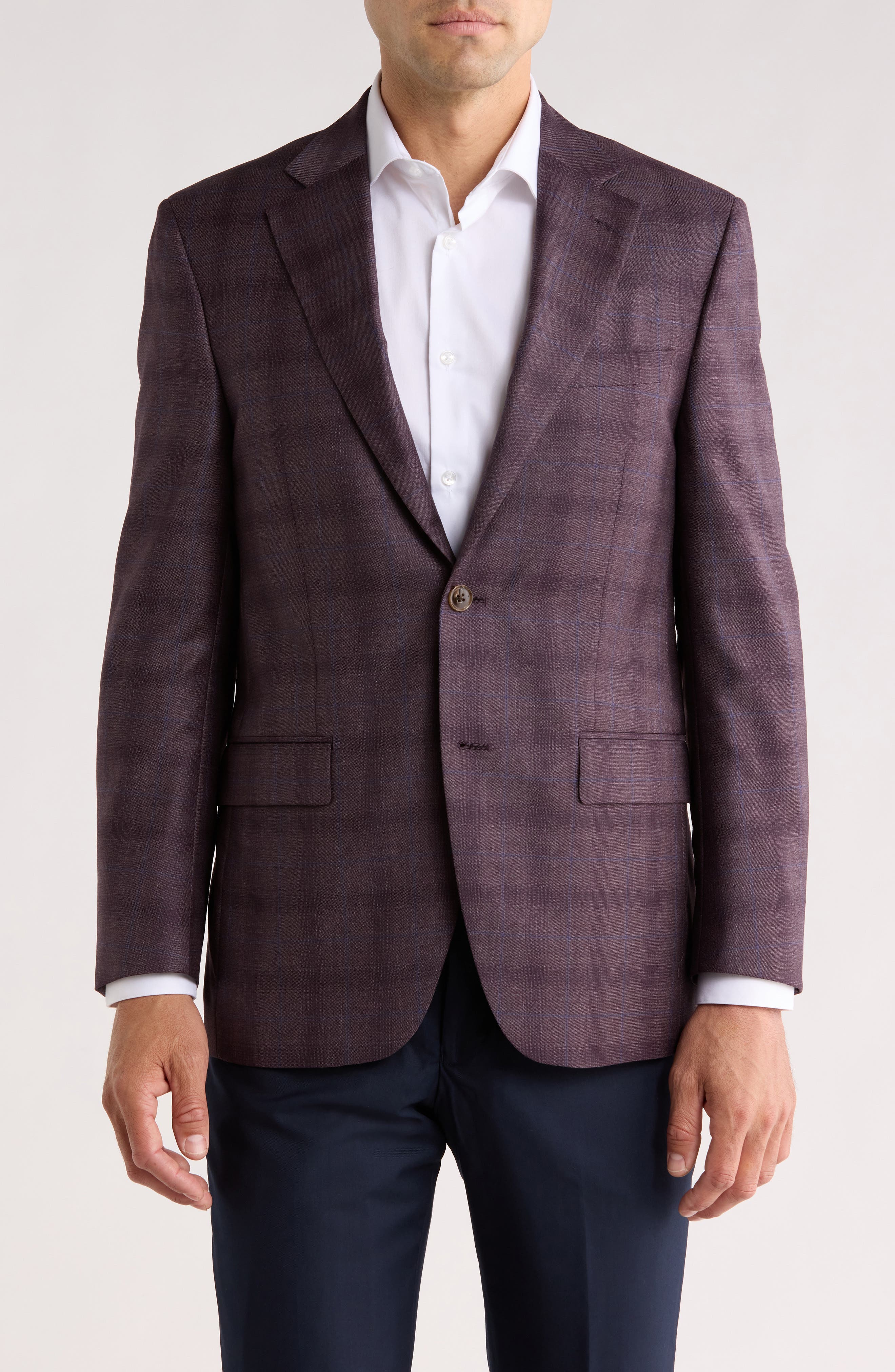 Peter Millar Flynn Classic Fit Plaid Wool Sport Coat