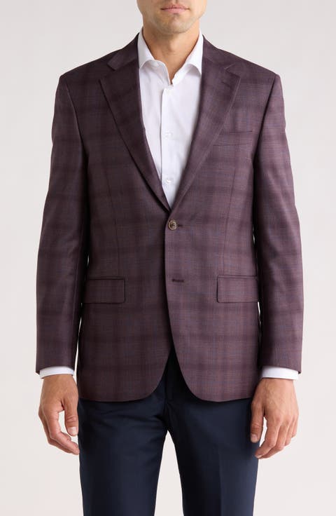Flynn Classic Fit Plaid Wool Sport Coat (Regular, Short & Long)