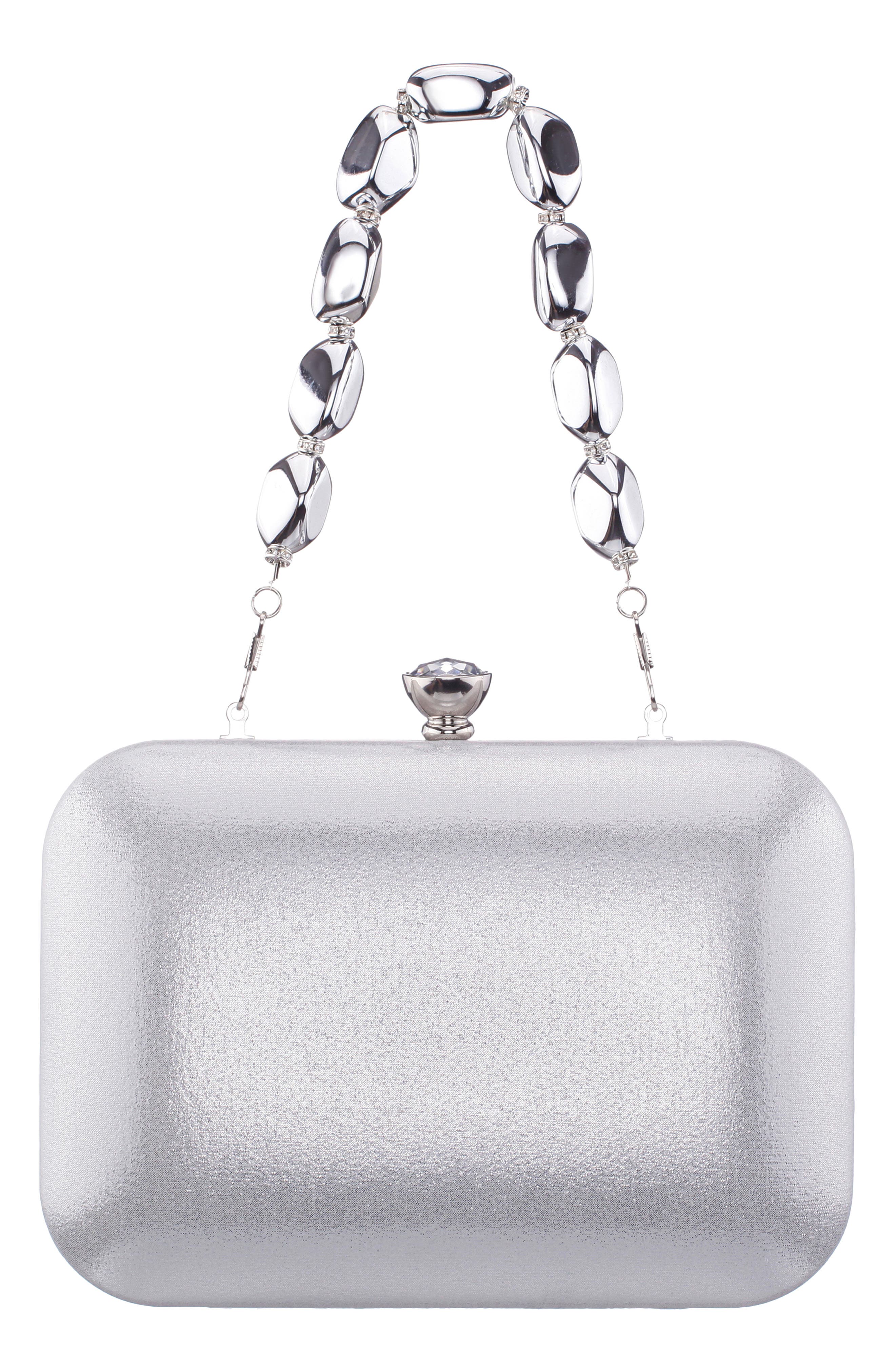 Kaela Frame Clutch, Alternate, color, SILVER