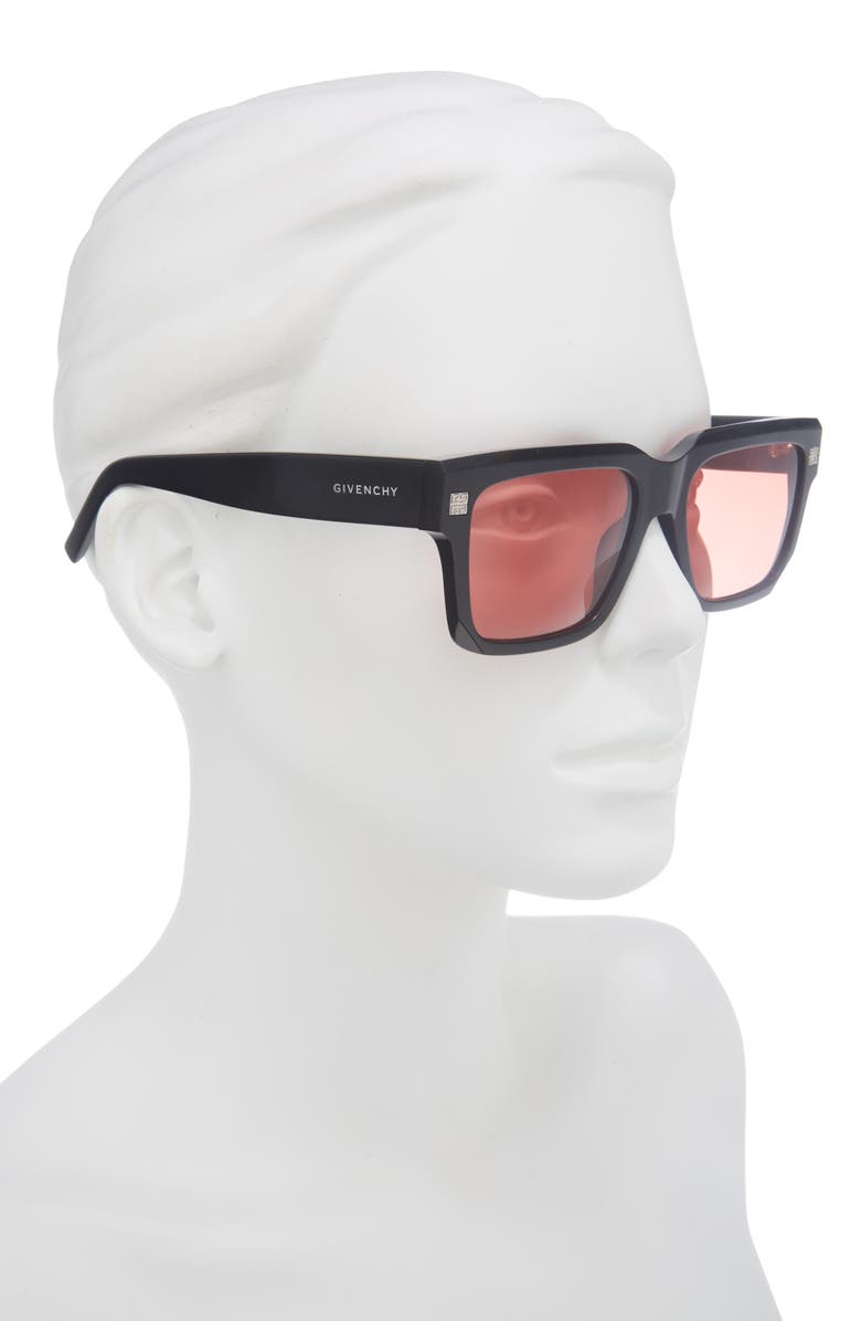 Givenchy GV Day Square Sunglasses, Alternate, color, Shiny Black / Bordeaux