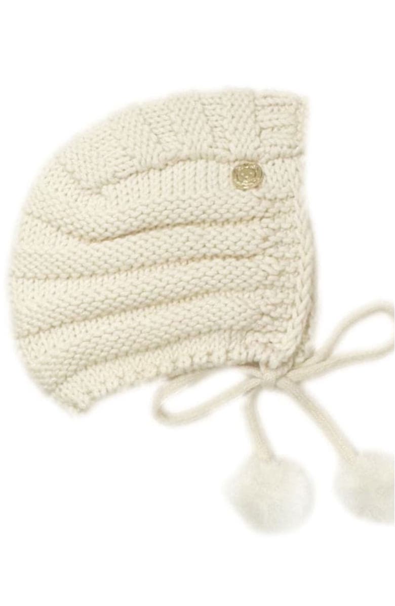 Petite Maison Kids Oatmeal Organic Cotton Knit Bonnet, Main, color, Oatmeal