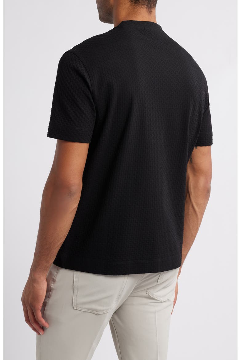 Basket Weave Jacquard T-Shirt, Alternate, color, SOLID BLACK