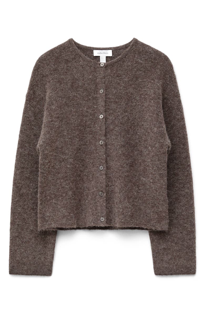 & Other Stories Alpaca & Wool Blend Cardigan, Alternate, color, Brown Dark