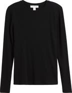 Treasure & Bond Long Sleeve Cotton Blend Rib T-Shirt