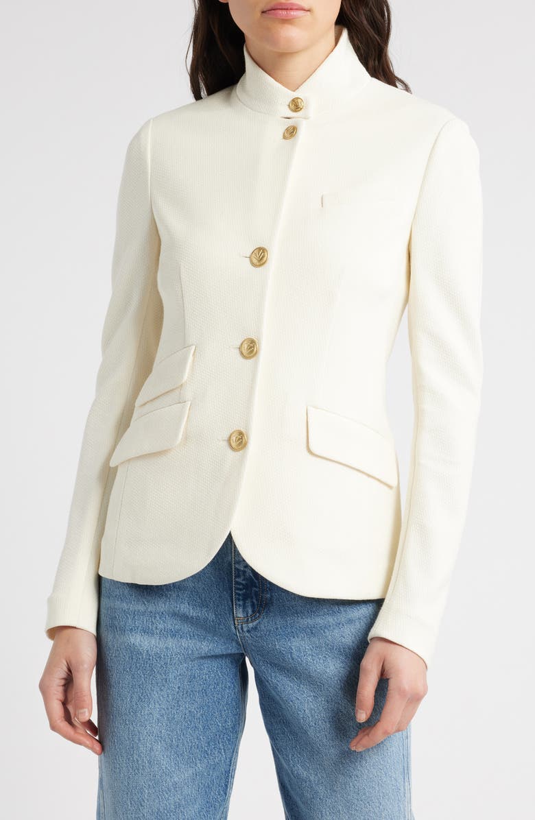 rag & bone Slade Textured Knit Blazer, Main, color, Off White