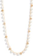 Nordstrom Faux Pearl Macramé Long Necklace