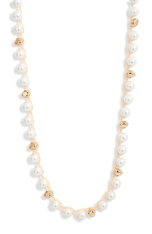 Nordstrom Faux Pearl Macramé Long Necklace In Neutral