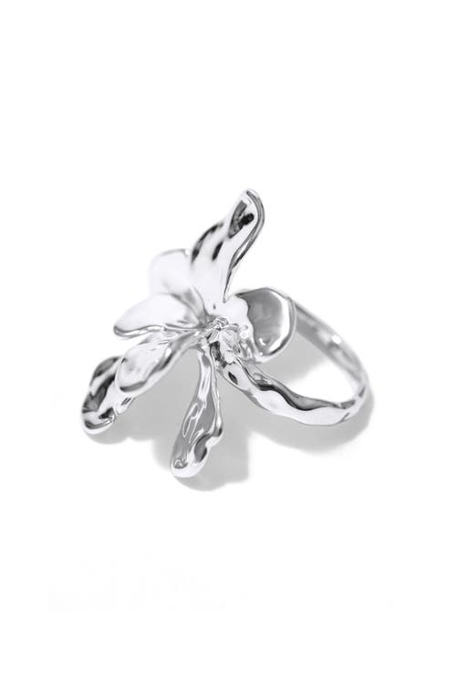 & Other Stories Flower Ring In Metallic