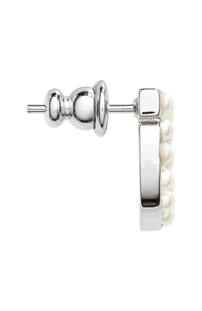 FERRAGAMO Salvatore Ferragamo Small Gancio Imitation Pearl Stud Earrings, Alternate, color, 
