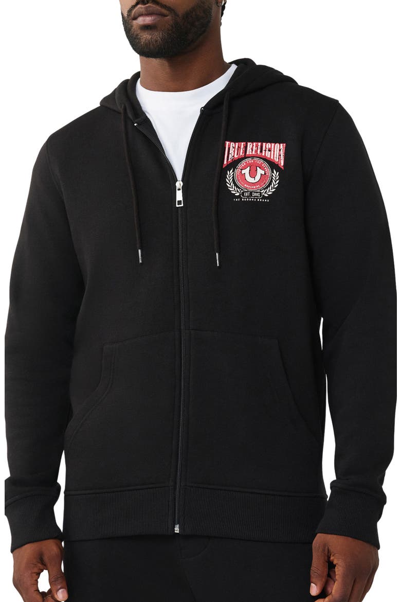 Zip Hoodie, Main, color, JET BLACK