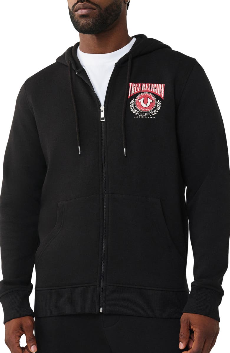 True Religion Zip Hoodie, Main, color, 