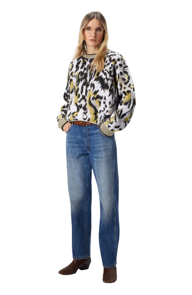 Missoni Boxy Crew Neck Sweater With Animalier Pattern, Main, color, Multicoloured