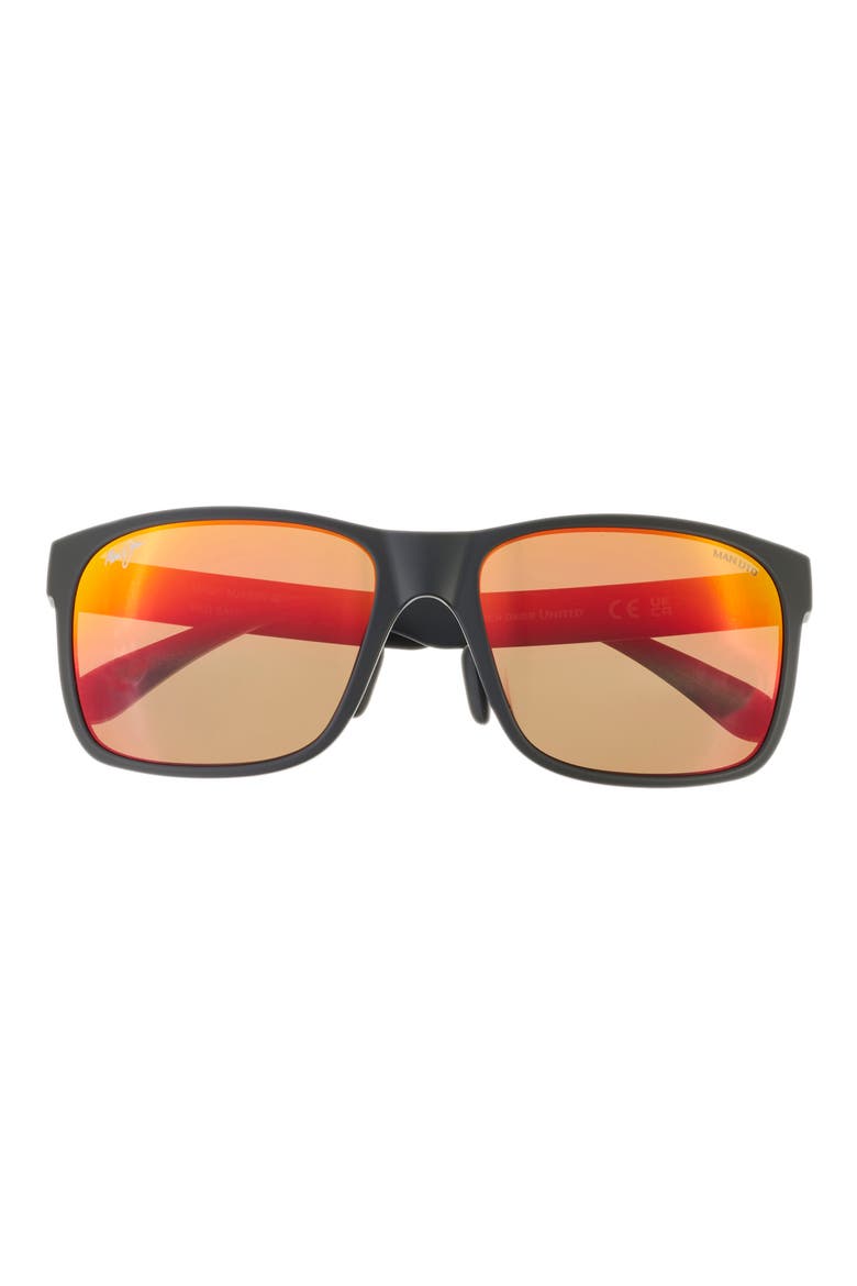 59mm Core Square Polarized Sunglasses, Main, color, BLACK BLACK LAVA