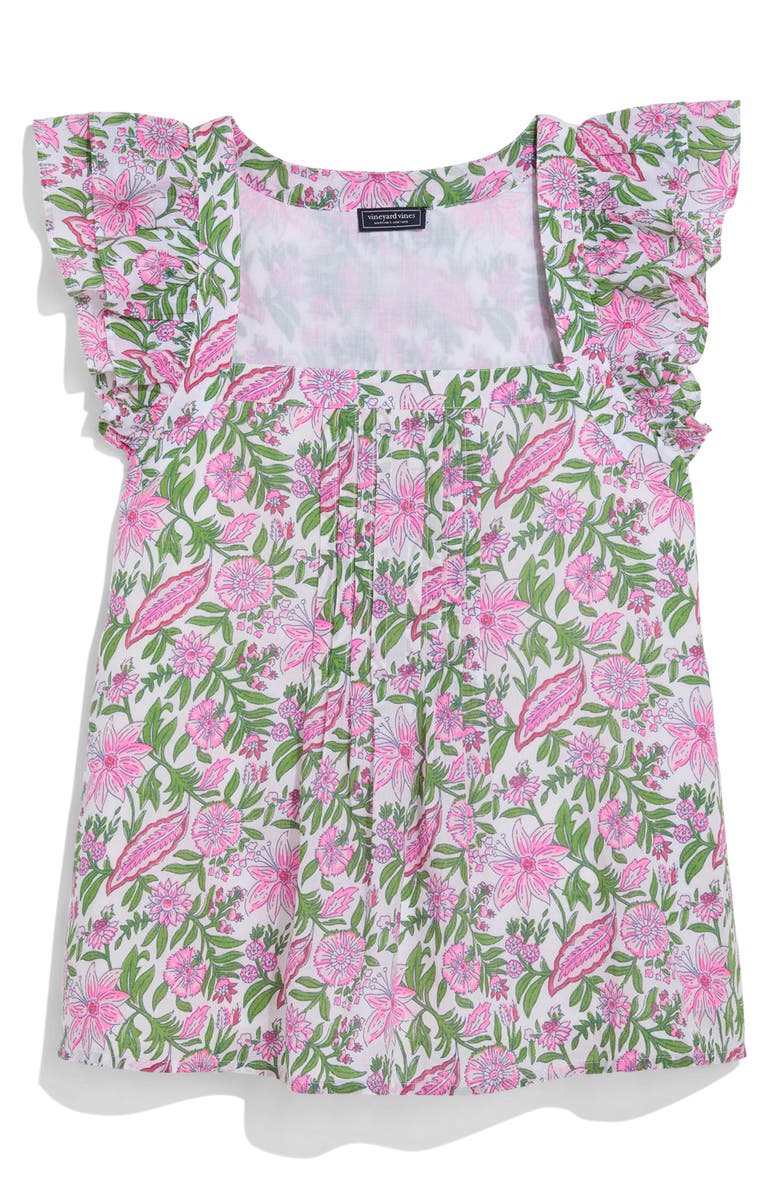 vineyard vines Shiloh Square Neck Top, Alternate, color, White Cap Bayley