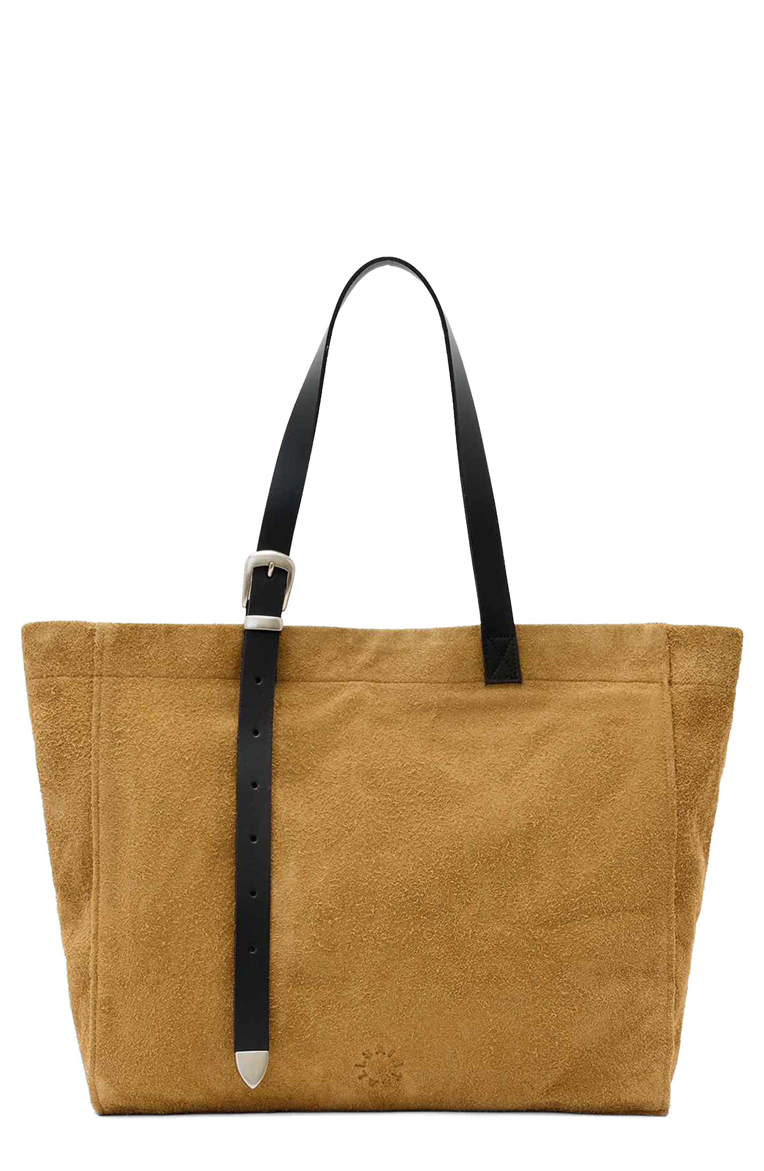 AllSaints Haven Leather Tote, Main, color, Biscuit Brown