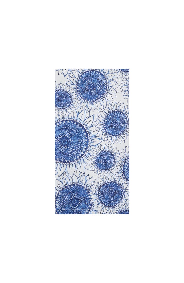 C&F Home Blue Harvest Sunflower Design Dishtowel, Main, color, Blue
