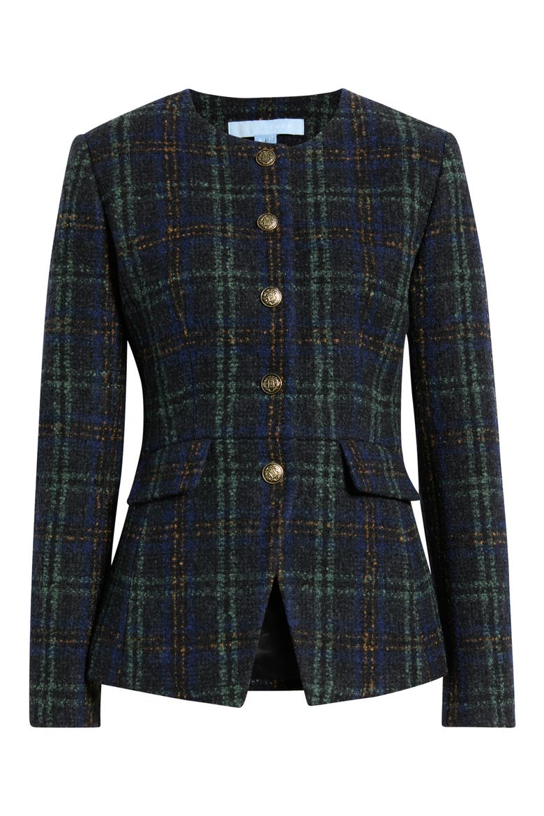 Warby Wool Blend Jacket, Alternate, color, NAVY TARTAN
