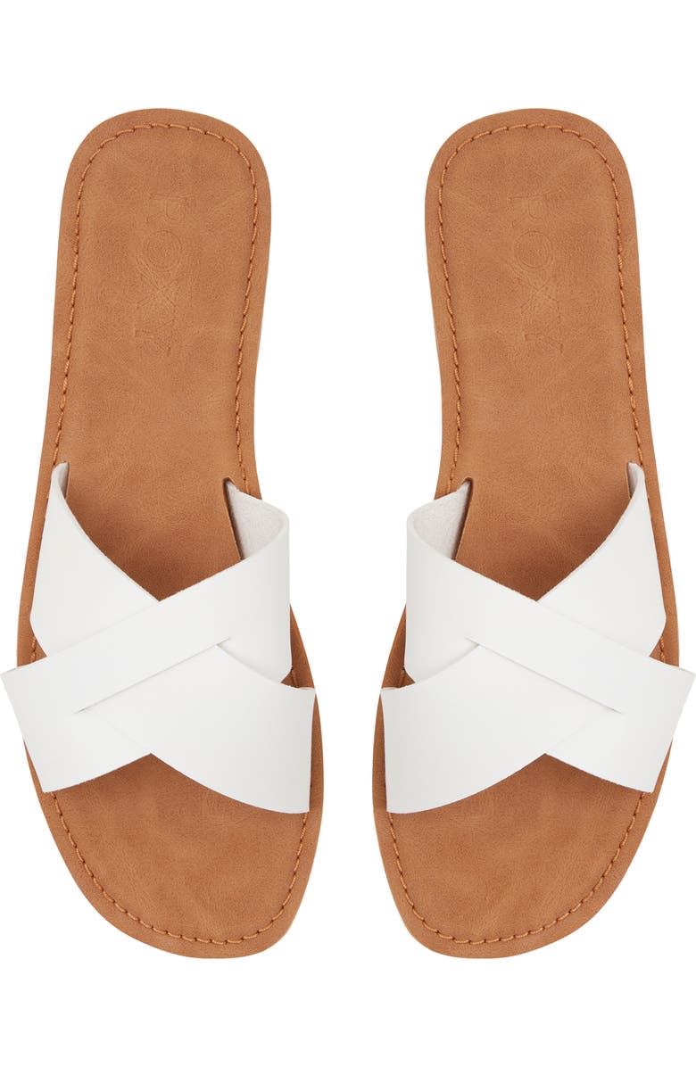 Roxy Andreya Slide Sandal, Alternate, color, White