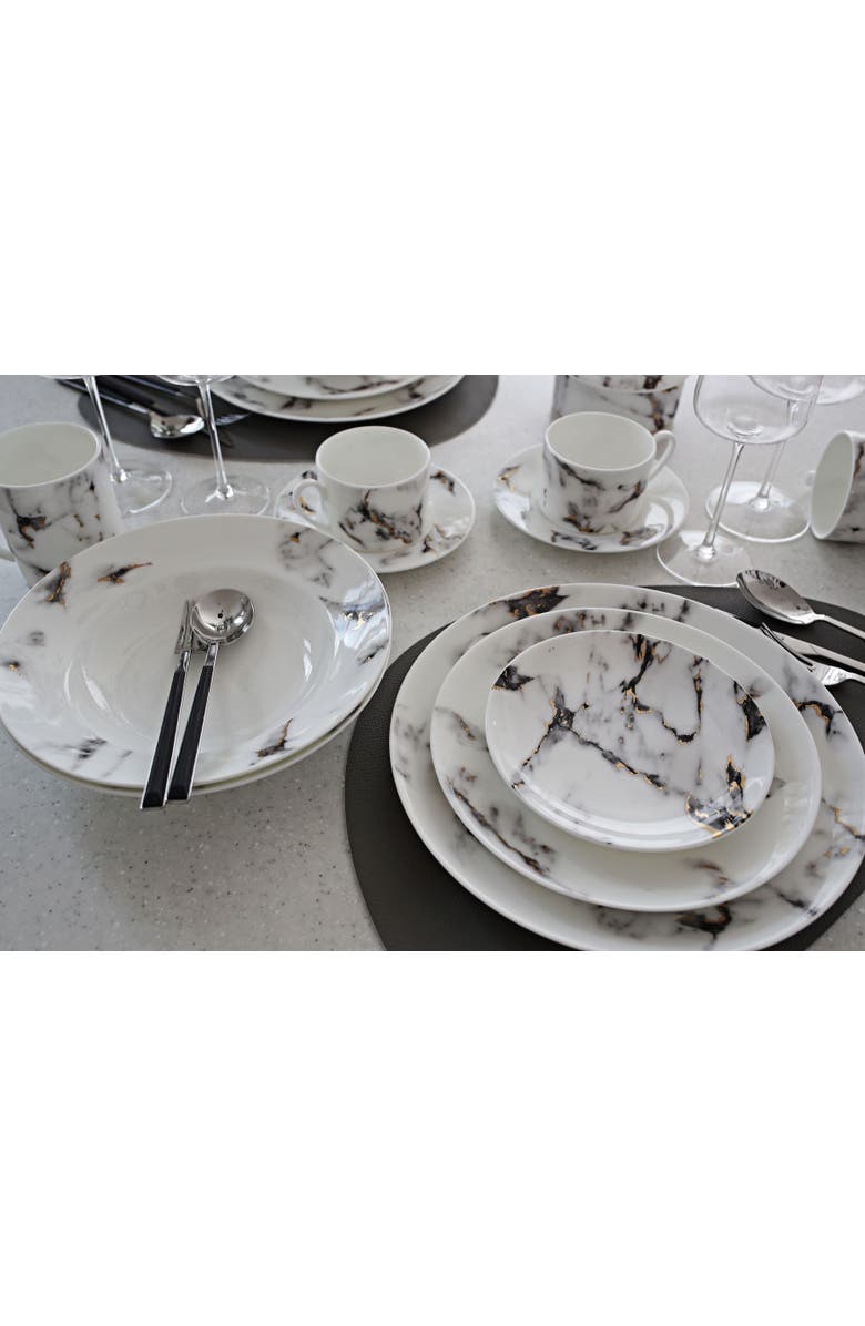 Prouna Marble Venice Fog Dinner Plate, Alternate, color, White