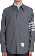 Thom Browne Four-Bar Slim Fit Wool Shirt