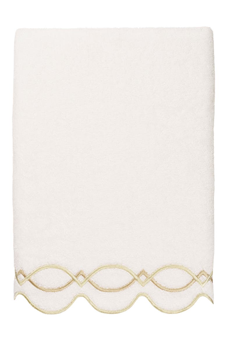 Diamond Chain Scallop 3-Piece Towel Set, Alternate, color, WHITE/ BEIGE