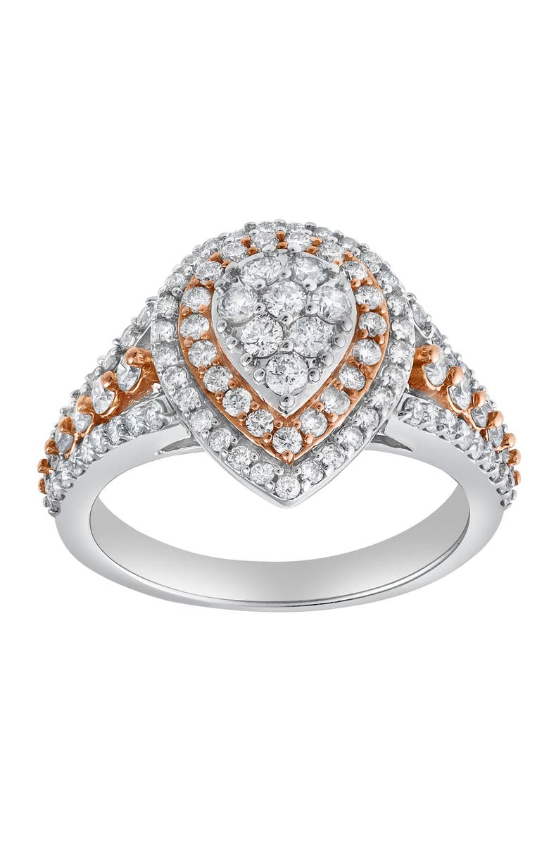 LuvMyJewelry Eternal Drop 1.15 Ct 10K Gold Diamond Ring, Main, color, 10K White Gold