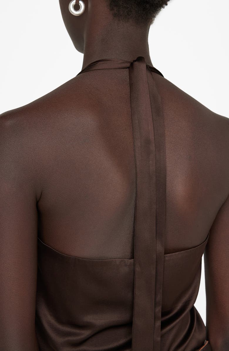 ANINE BING Alain Stretch Silk Halter Top, Alternate, color,