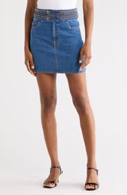 Derek Lam 10 Crosby Stella Braided Denim Miniskirt