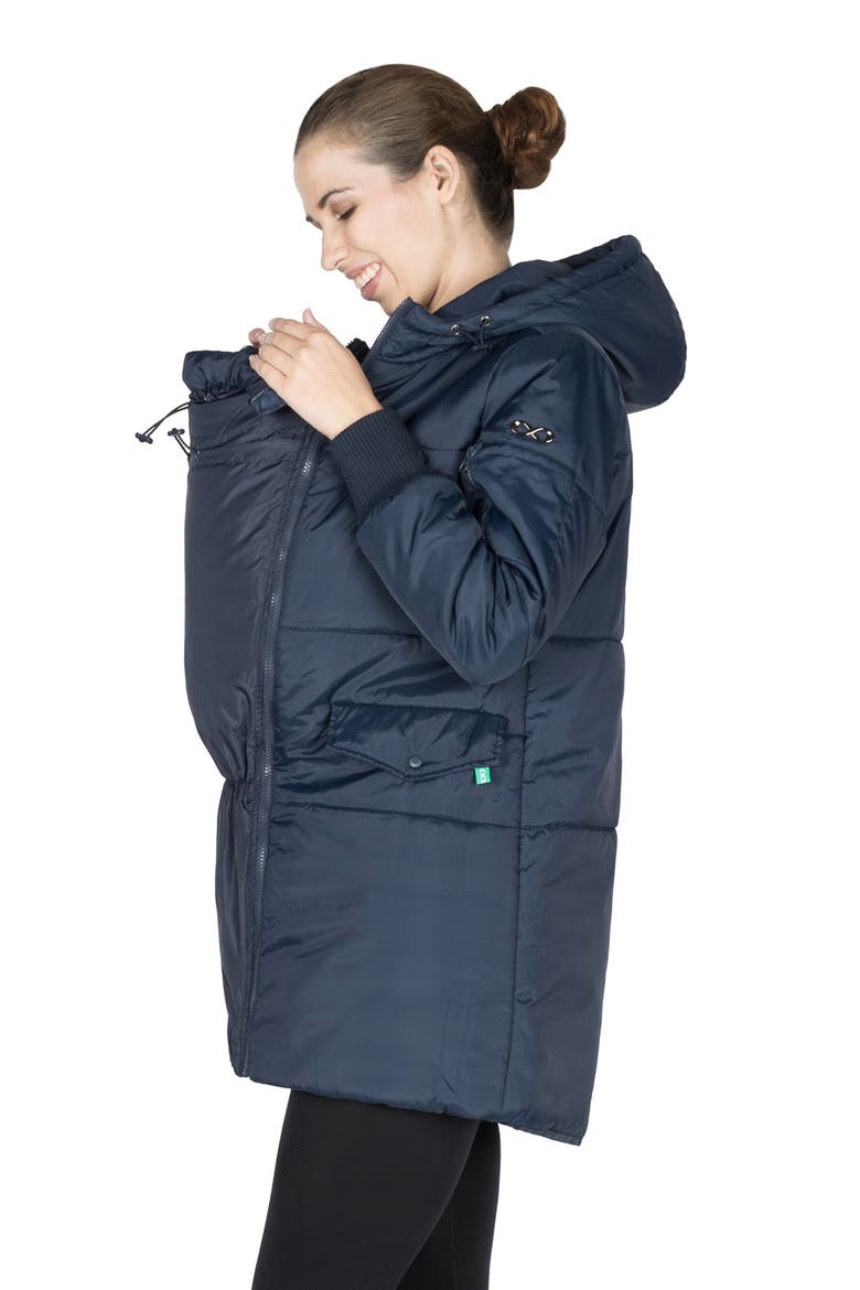 3-in-1 Hooded Maternity Puffer Jacket, Alternate, color, NAVY