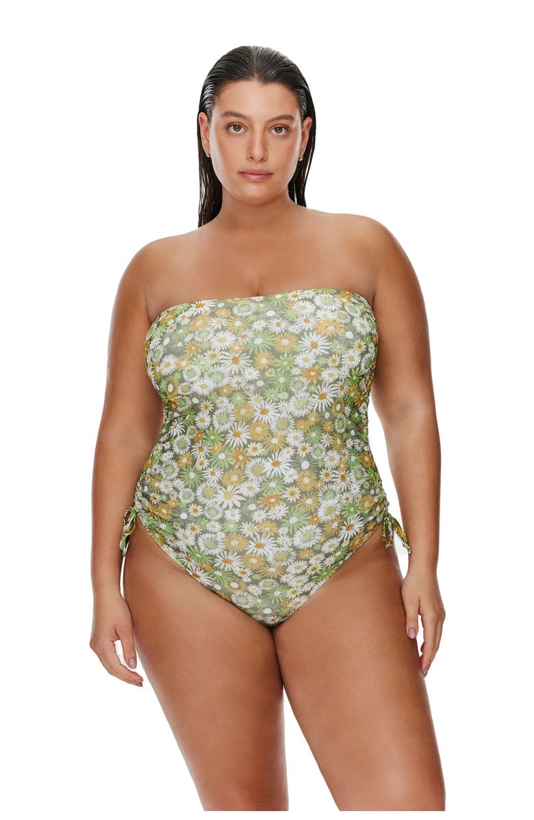 Flirtt Gottex Gardenia Bandeau One Piece, Alternate, color, Green