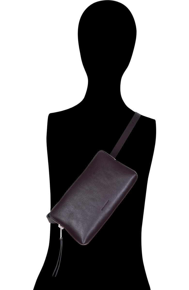 AllSaints Convertible Leather Belt Bag, Alternate, color, Oxblood Red