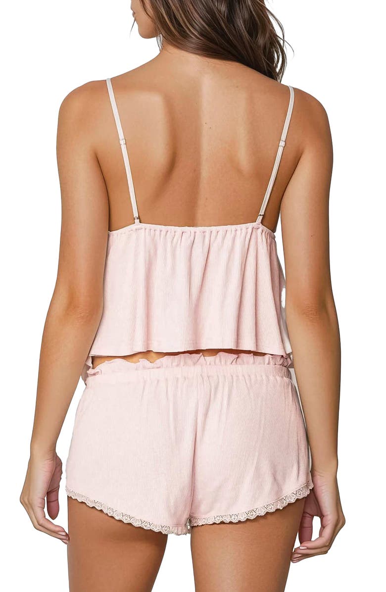 EDIKTED Dream Waffle Stitch Babydoll Camisole, Alternate, color, Pink