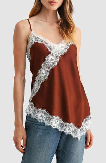 Lush Lace Trim Asymmetrical Camisole
